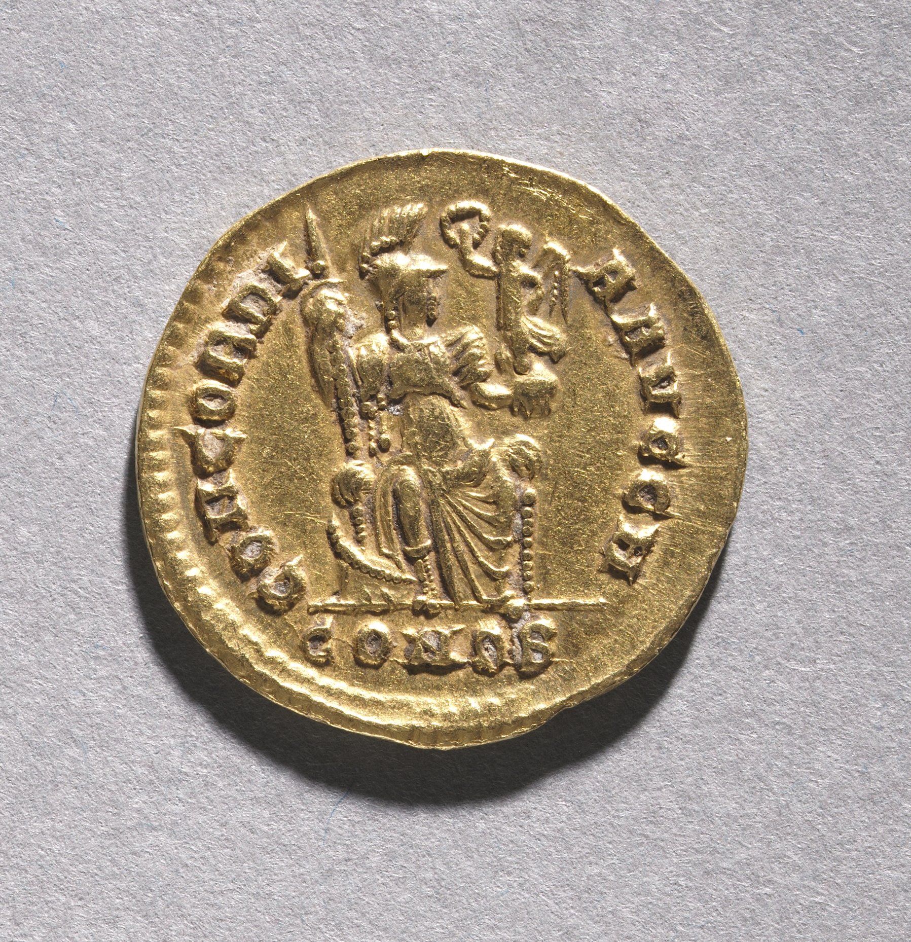 Tremissis of Honorius (reverse)