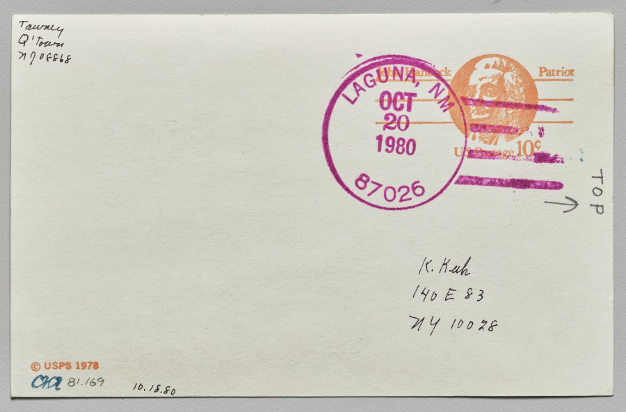 Cañon de Chelly (verso), Lenore Tawney, 1980