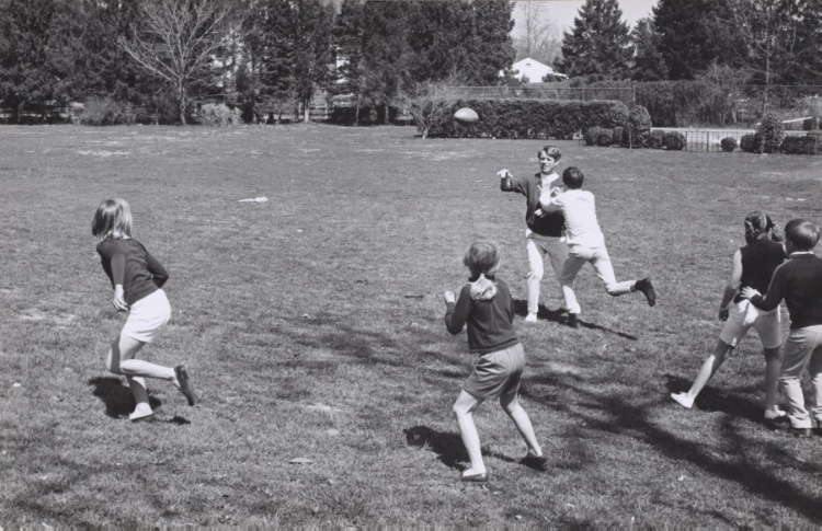 Robert Kennedy playing football with his family