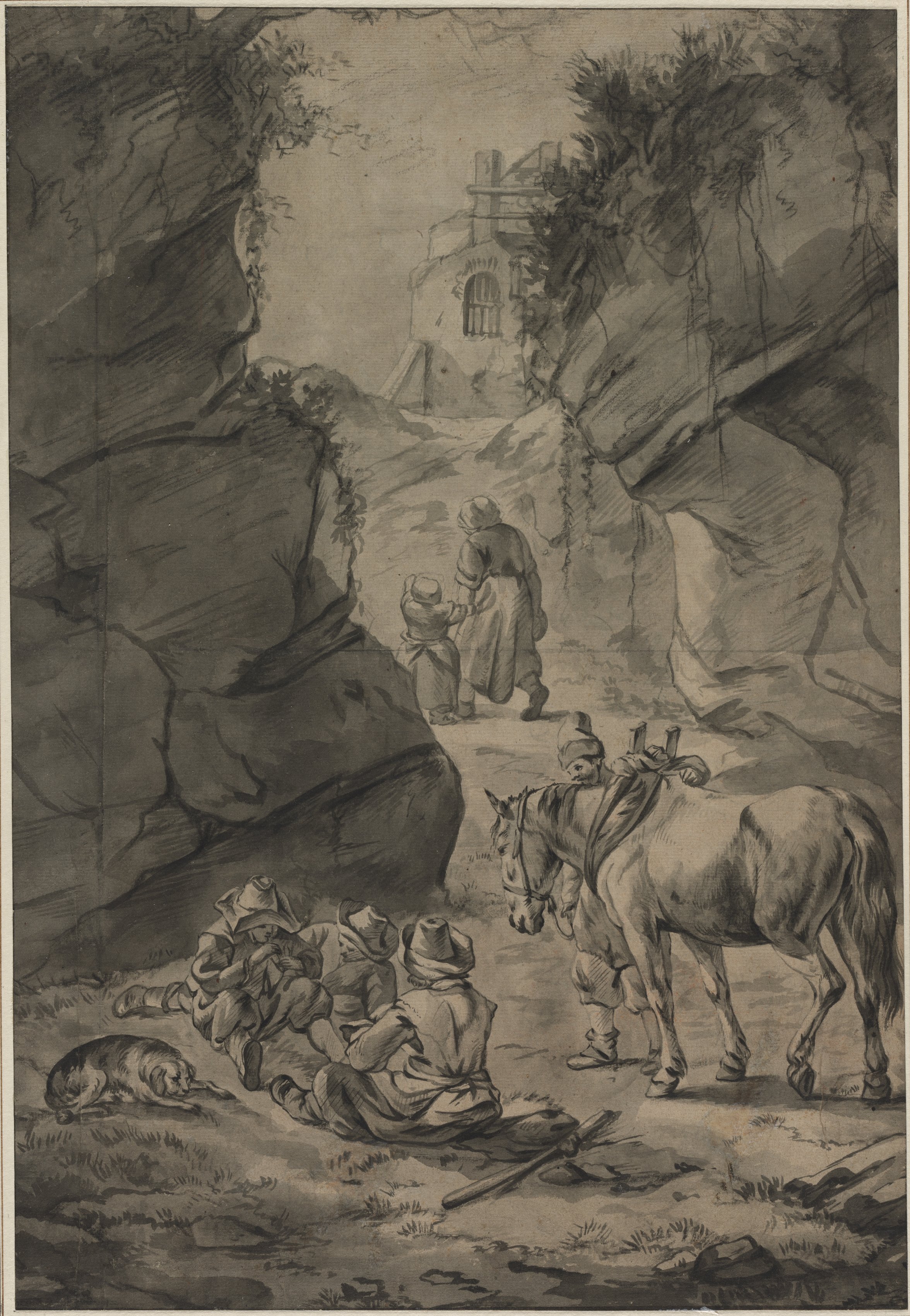 Peasants in a Rocky Landscape