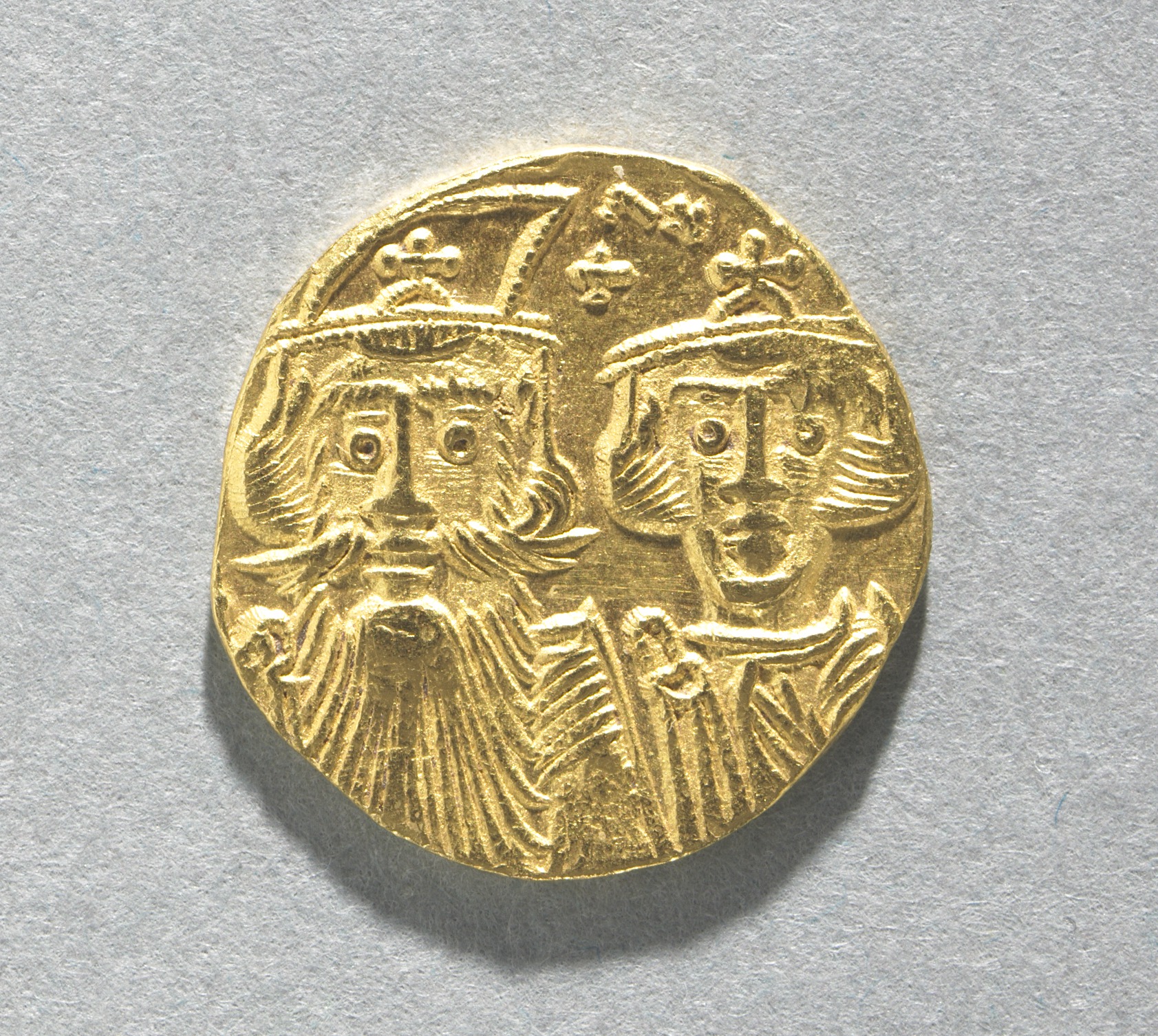Solidus with Busts of Constans II and Constantine IV (obverse)