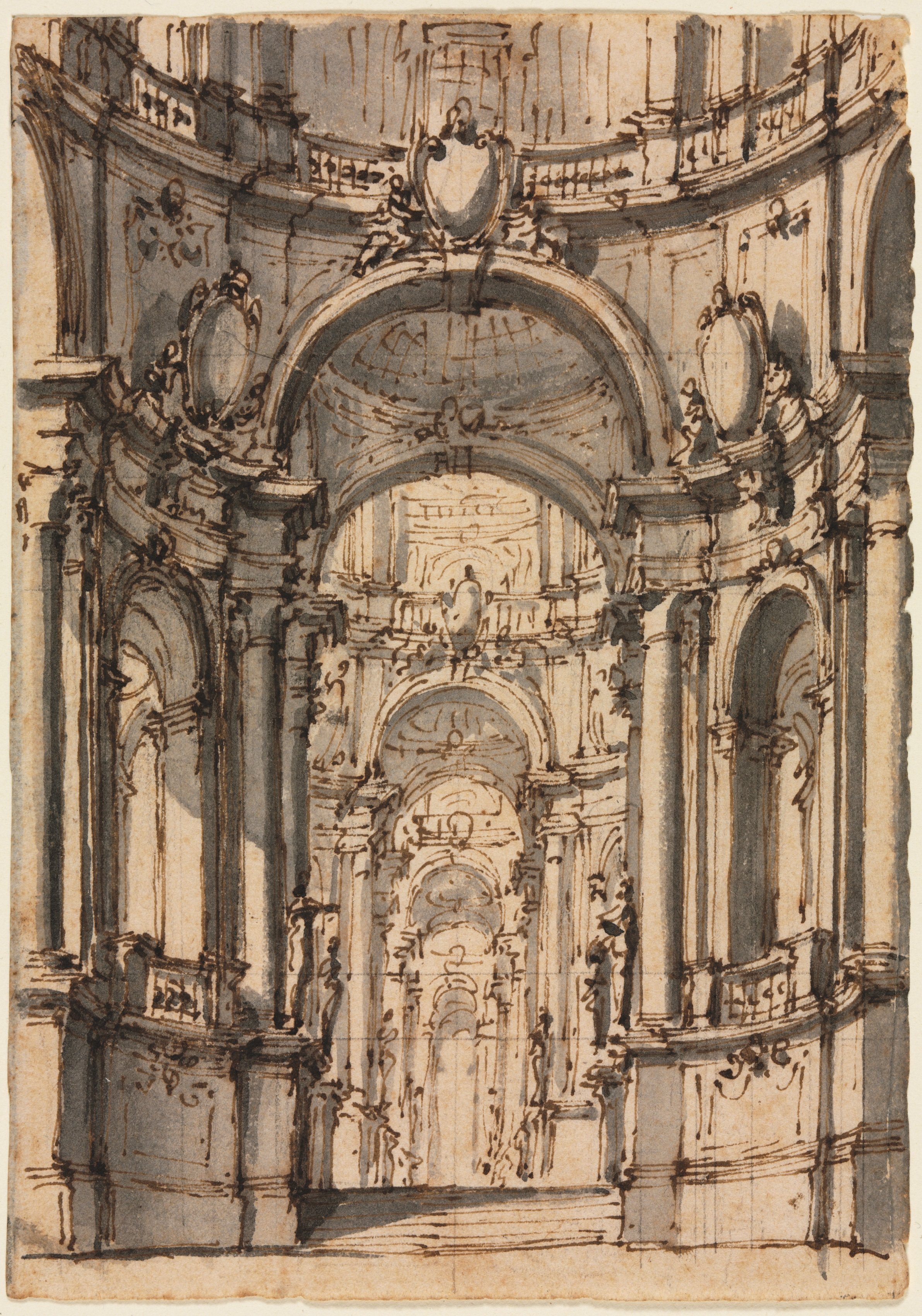 Design for a Stage Set: Interior of a Palace with Arcades