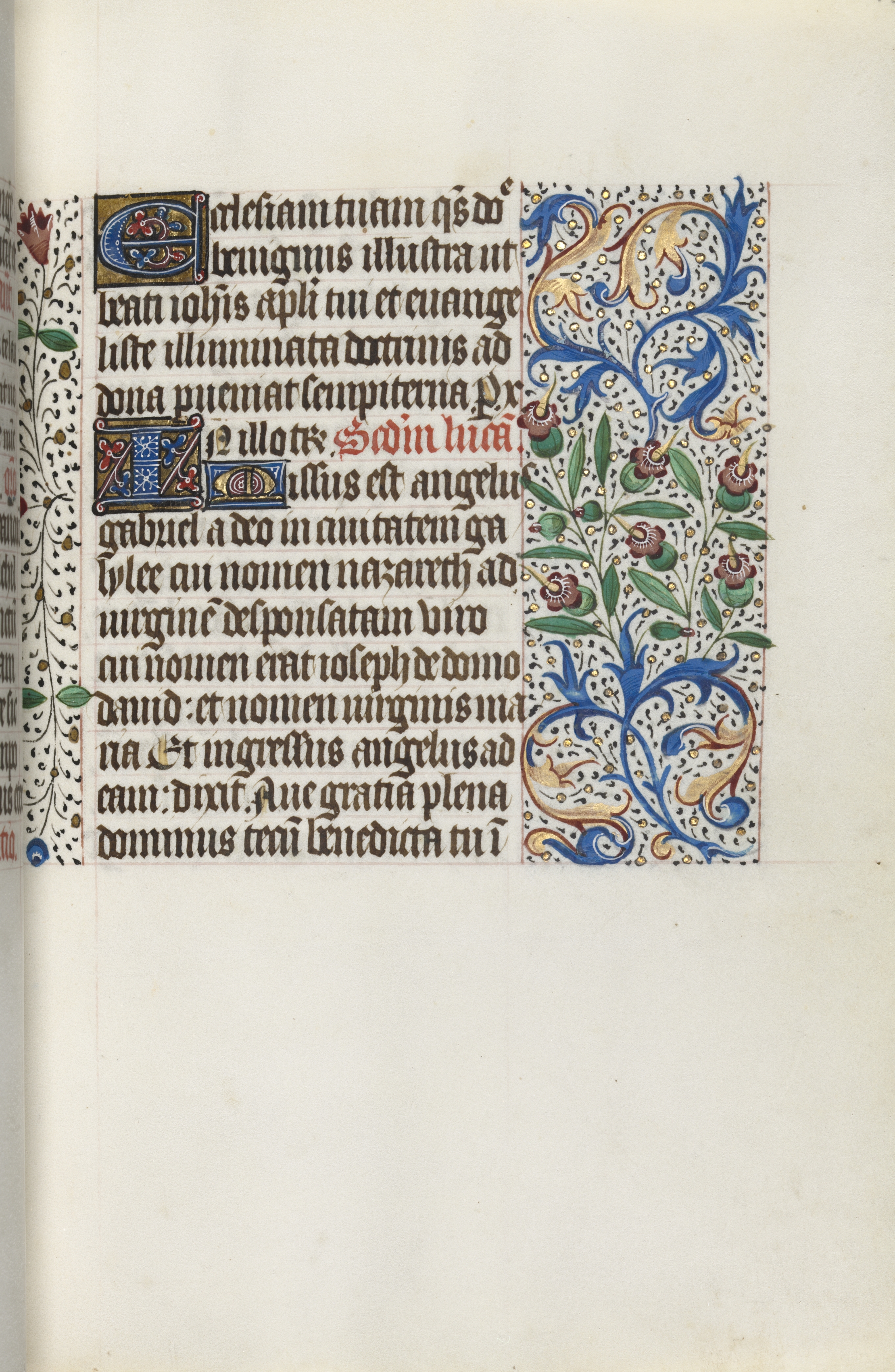 Book of Hours (Use of Rouen): fol. 141r, Opening of the Gospel of Luke