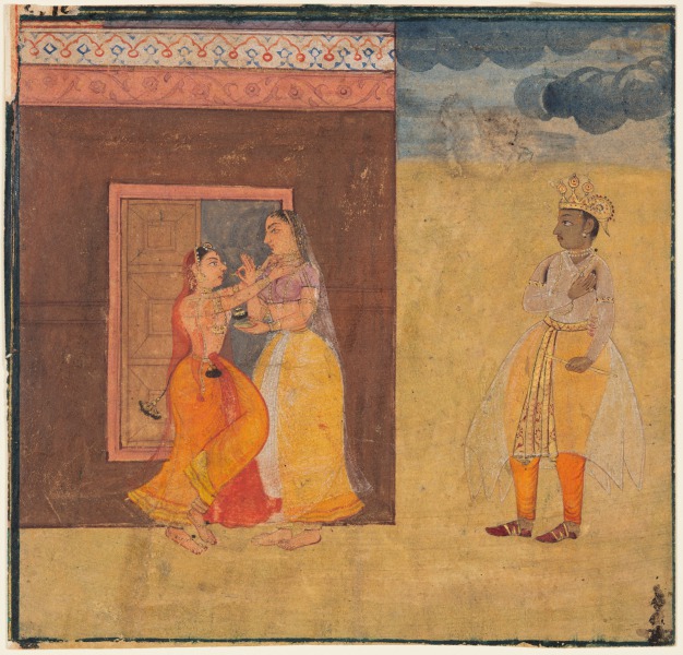 Krishna Abhisarika Nayika, from a Rasikapriya manuscript
