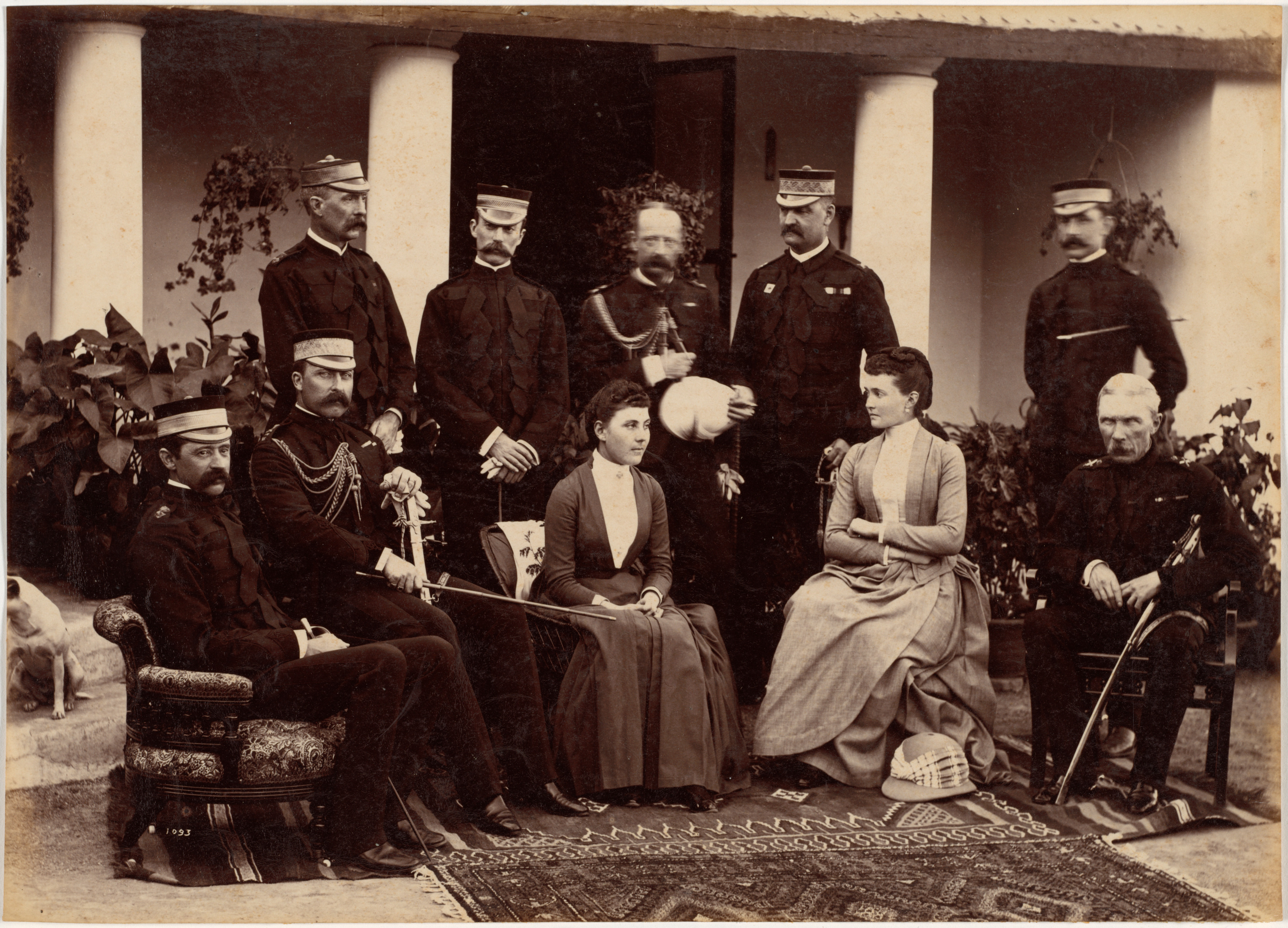 The Duke and Duchess of Connaught, with Col. Adam, Captain H.V. Benett, Col. Becher, Gen. Knowles, Captain Herbert, Col. Cavaye, Mrs. Cavaye, and Gen. R. Gellispie, Mhow