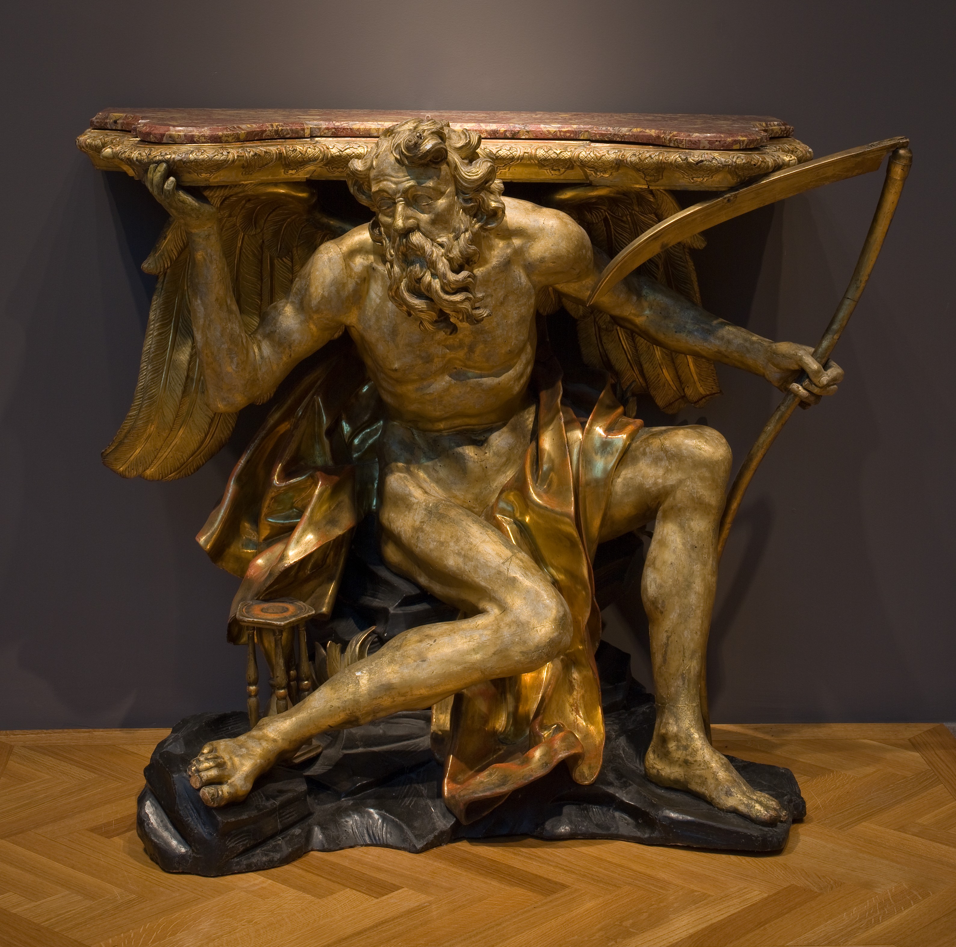 Console Table Depicting Chronos, or Father Time (top)