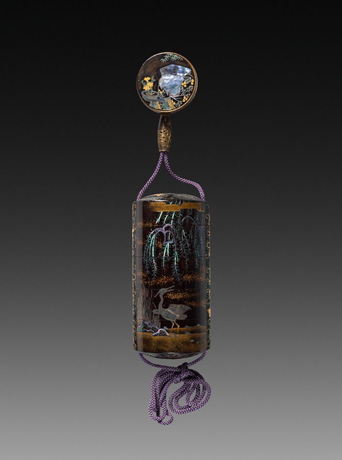 Inro (Case) with Egrets and Willows | Cleveland Museum of Art