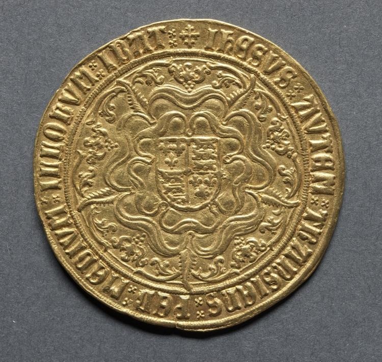 Sovereign: Shield of Arms in Tudor Rose (reverse)