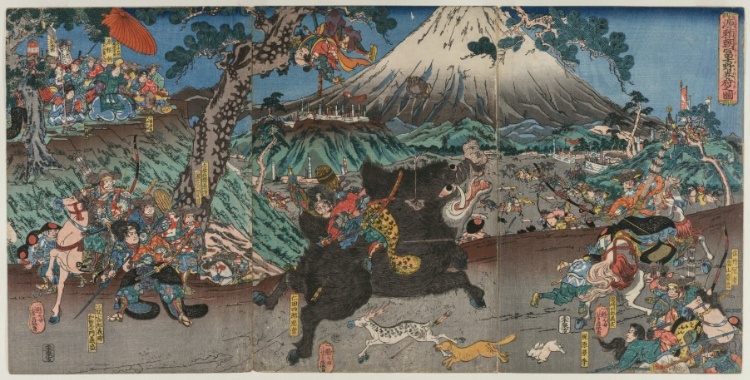Picture of Minamoto no Yoritomo's Hunt on the Slopes of Mount Fuji