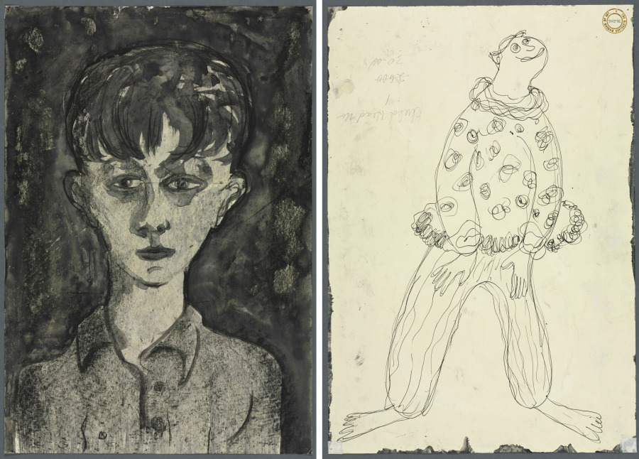 Child's Head (recto); Standing Clown (verso), Augustus Peck, 1931