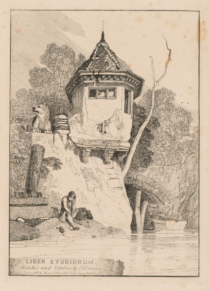 Liber Studiorum; Frontispiece, View of a Garden House on the Banks of the River Yare