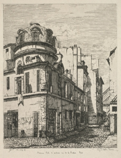 Eaux-Fortes sur le Vieux Paris: Ancienne école de médecine rue de la Bûcherie (Etchings of Old Paris: Former Medical School, rue de la Bucherie)