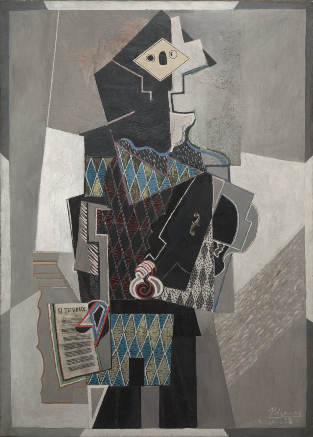 Harlequin with Violin, Pablo Picasso, 1918