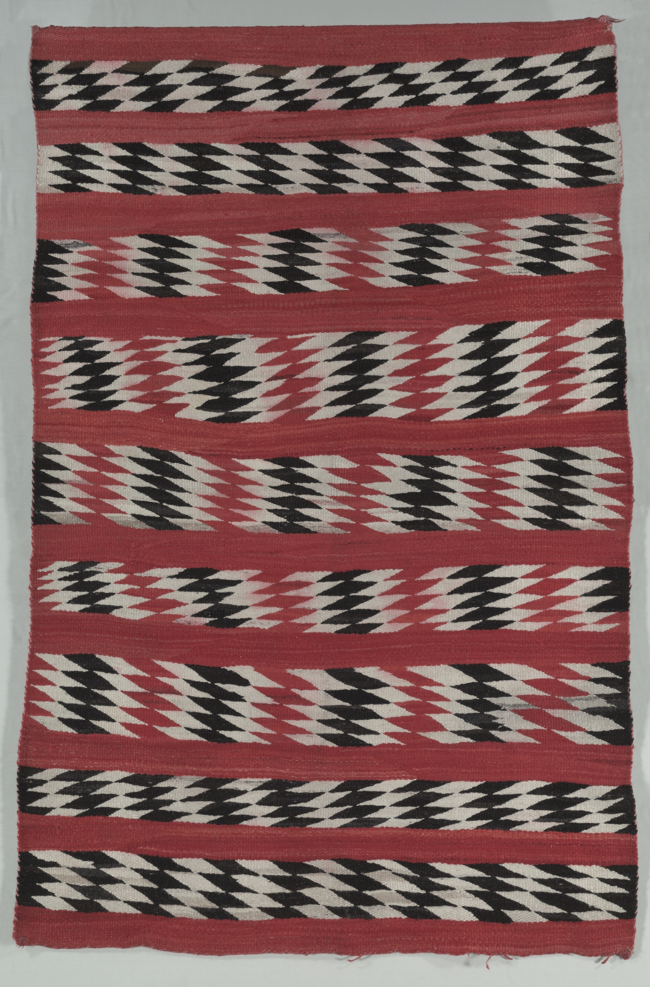 Rug Banded with "diamond stripes"