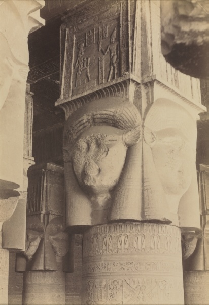 Dendera, Interior of the Temple, Hathor Capitals
