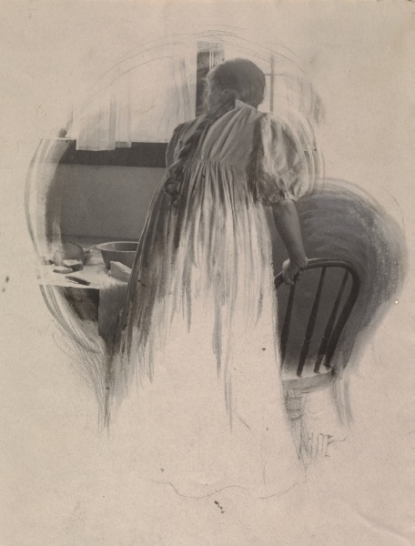 Unpublished illustration [Julia Hall McCune] for Clara Morris, "Beneath the Wrinkle"