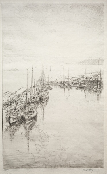 Gamrie: A View, from a Height, over the Harbor of Gamrie in Morayshire ...