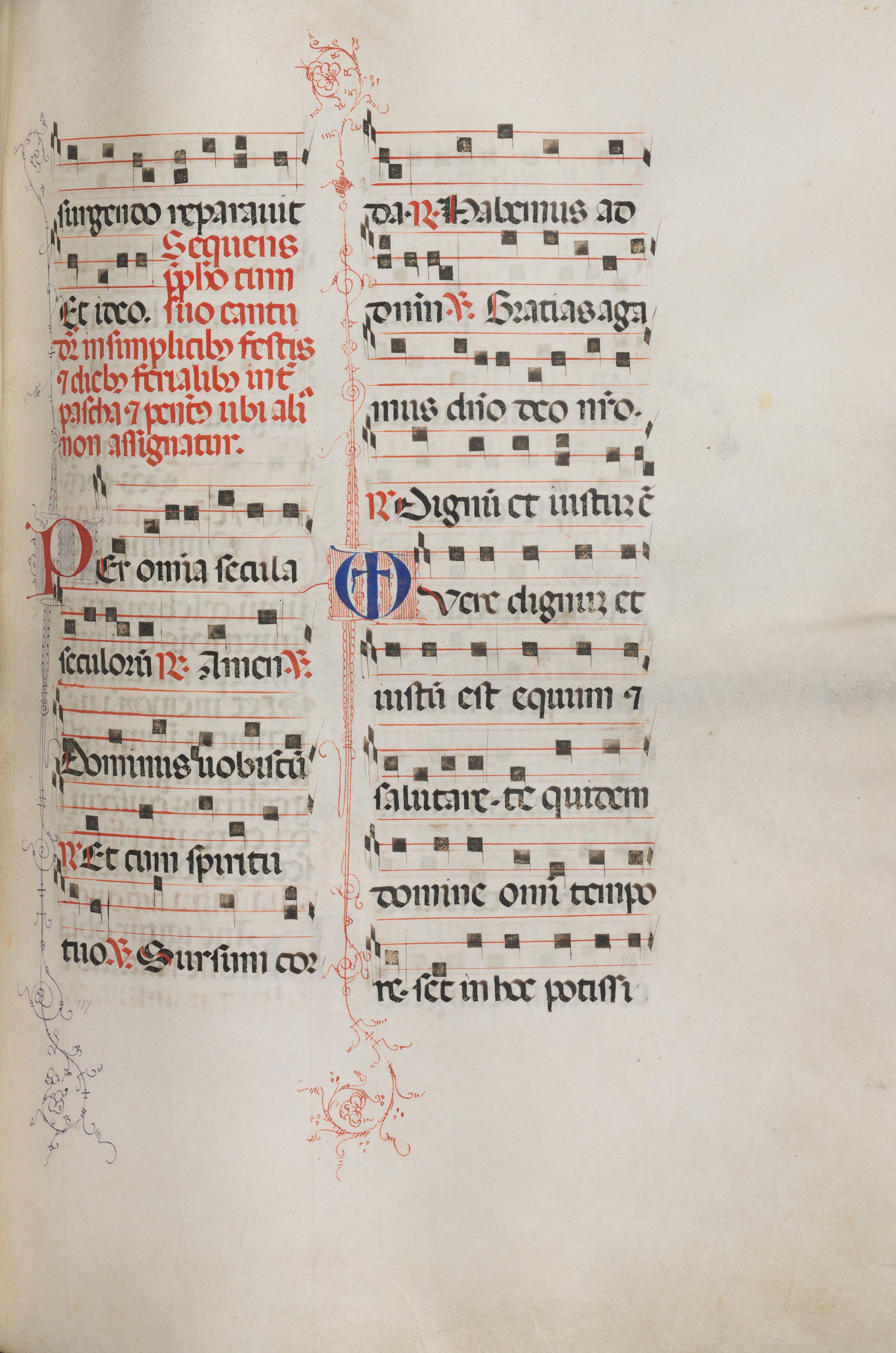 Missale: Fol. 179: Music for various ordinary prayers