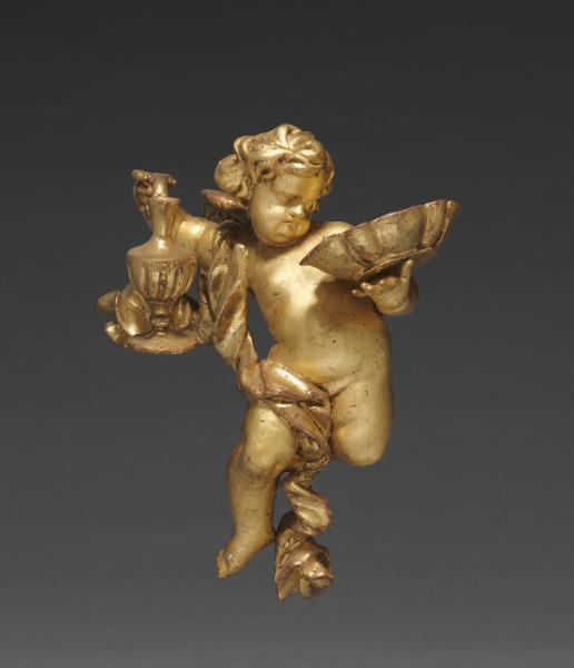 Altarpiece with Relics - Putto with Ewer, upper left