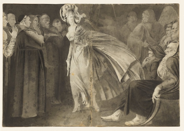 Woman Standing among the Friars (recto)