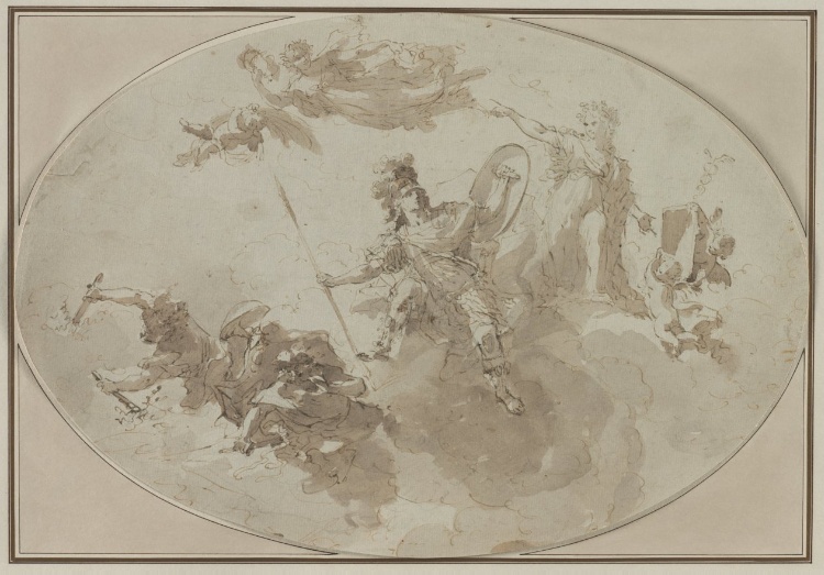 Ceiling Study: Allegory of Peace and War