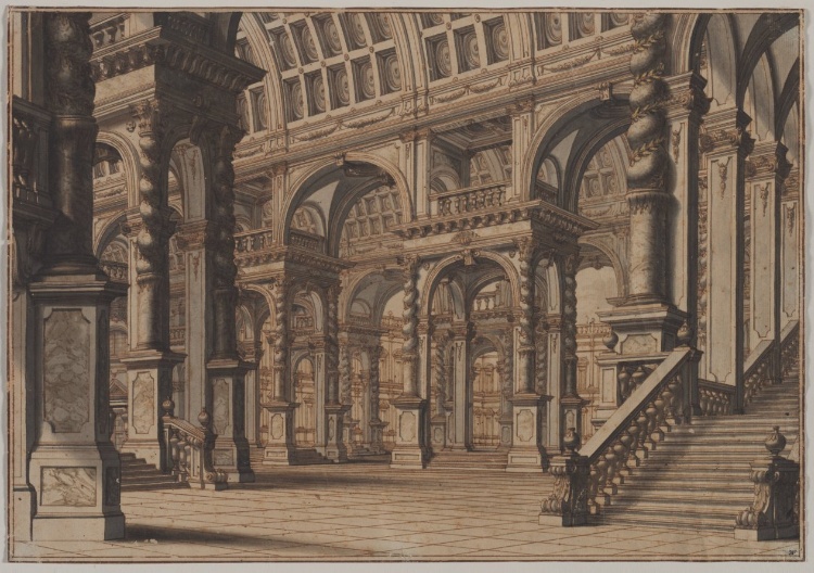 Monumental Vaulted Hall with Staircase