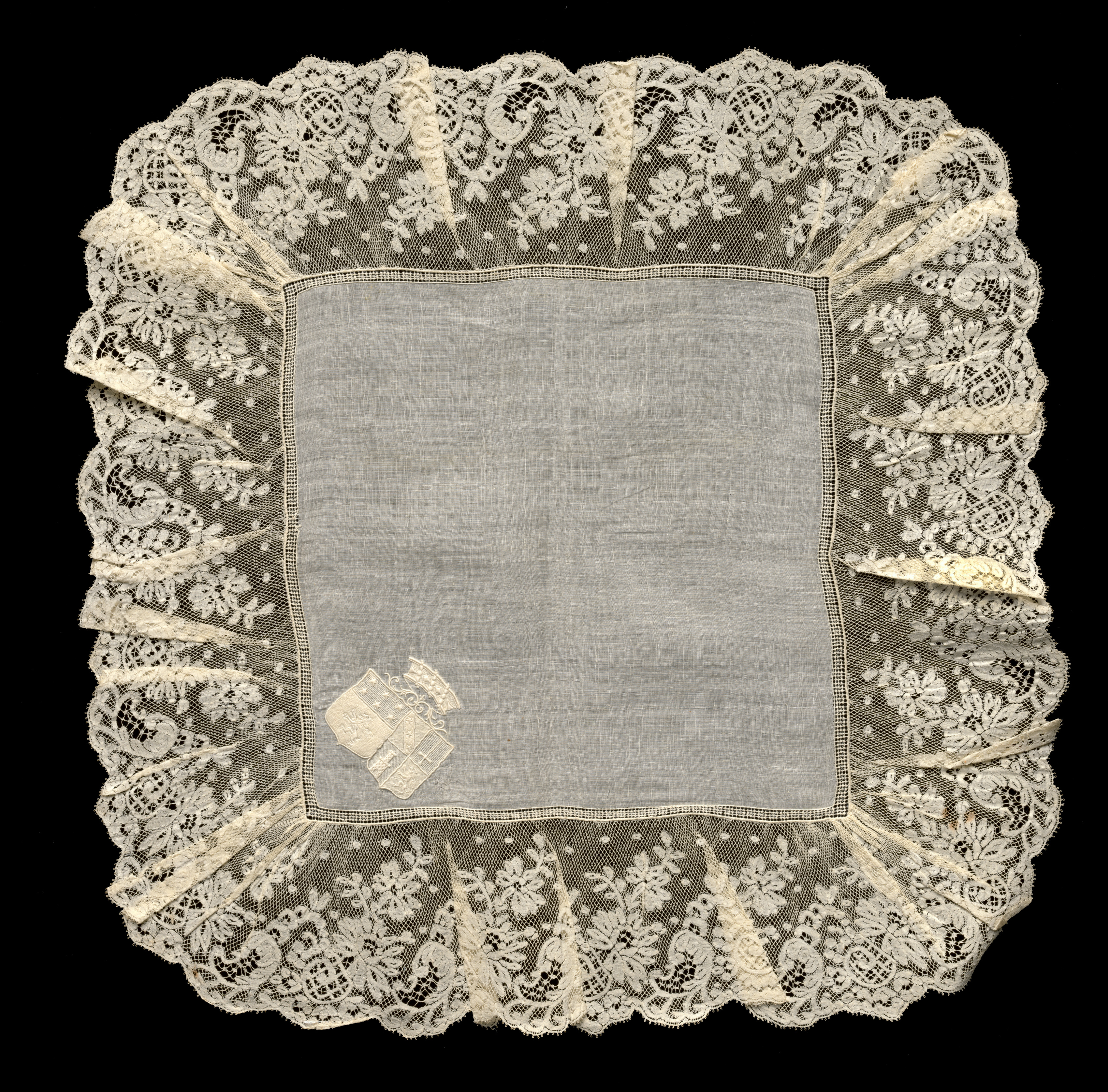 Embroidery and Bobbin Lace (Valenciennes) Handkerchief