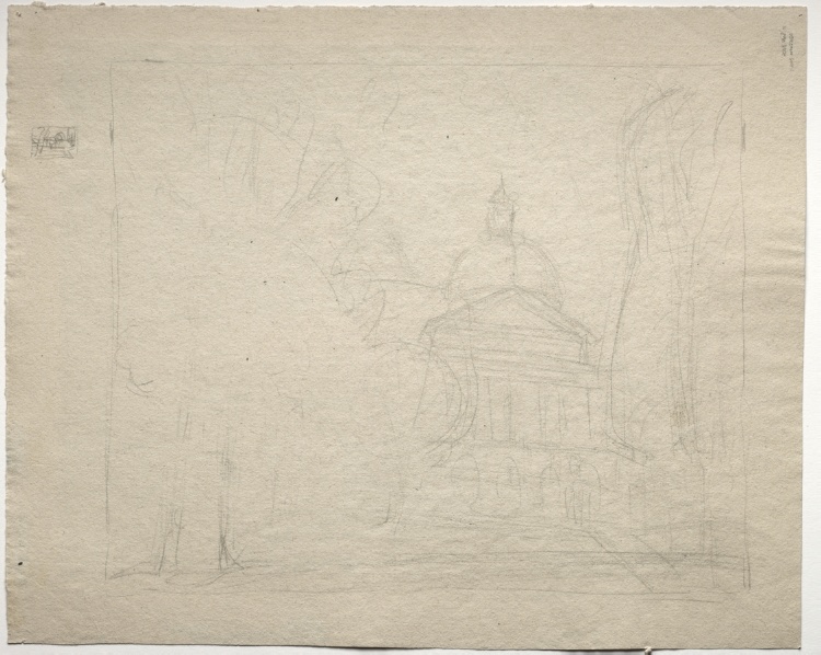 Sketch for State House, Boston (verso)
