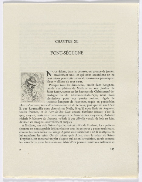 Frédéric Mistral: Mémoires et Recits by Frédéric Mistral: bust of old man (page 145)