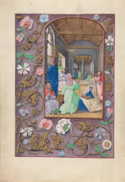 Hours of Queen Isabella the Catholic, Queen of Spain:  Fol. 31v, Pentecost