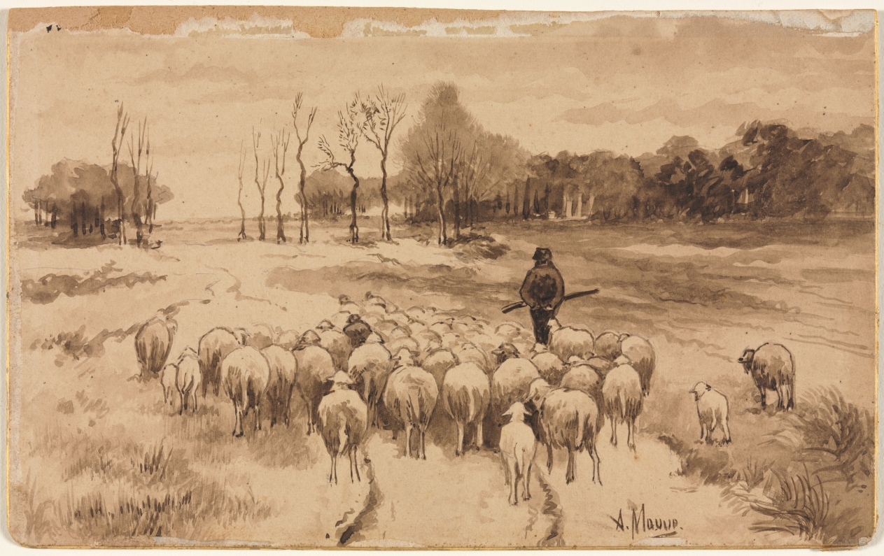 Shepherd with His Flock