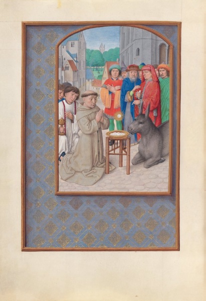 Hours of Queen Isabella the Catholic, Queen of Spain:  Fol. 187v, St. Anthony of Padua