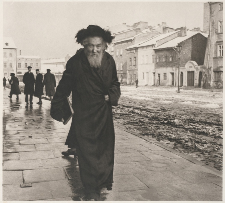 Hasidic man wearing a shtreimel (fur hat) on the Sabbath, Kazimierz, Krakow