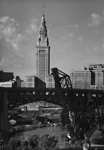 View of Terminal Tower from Abbey Avenue near West 15th Street