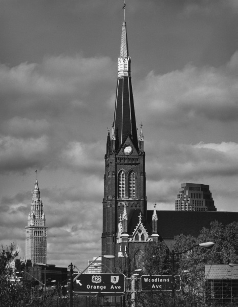 St. Joseph's Roman Catholic Church with Terminal Tower in the Background