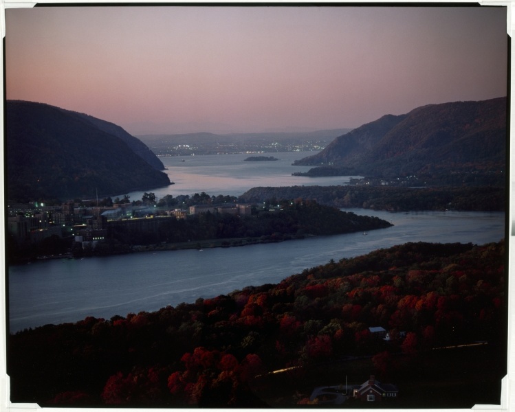 "View Northeast from the Osborn Castle," including Garrison, West Point, Constitution Island and World's End, Cold Spring, Storm King, and Newburgh