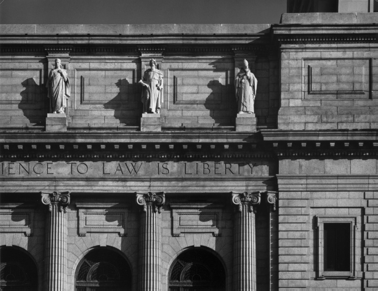 Sculptures on the North Facade of the Cuyahoga County Courthouse
