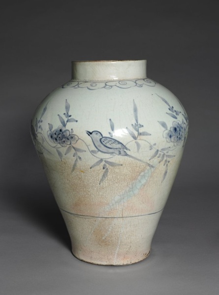 Jar with Bird and Flower Decoration