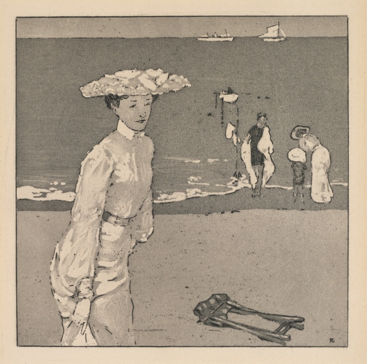 Woman in White on the Beach