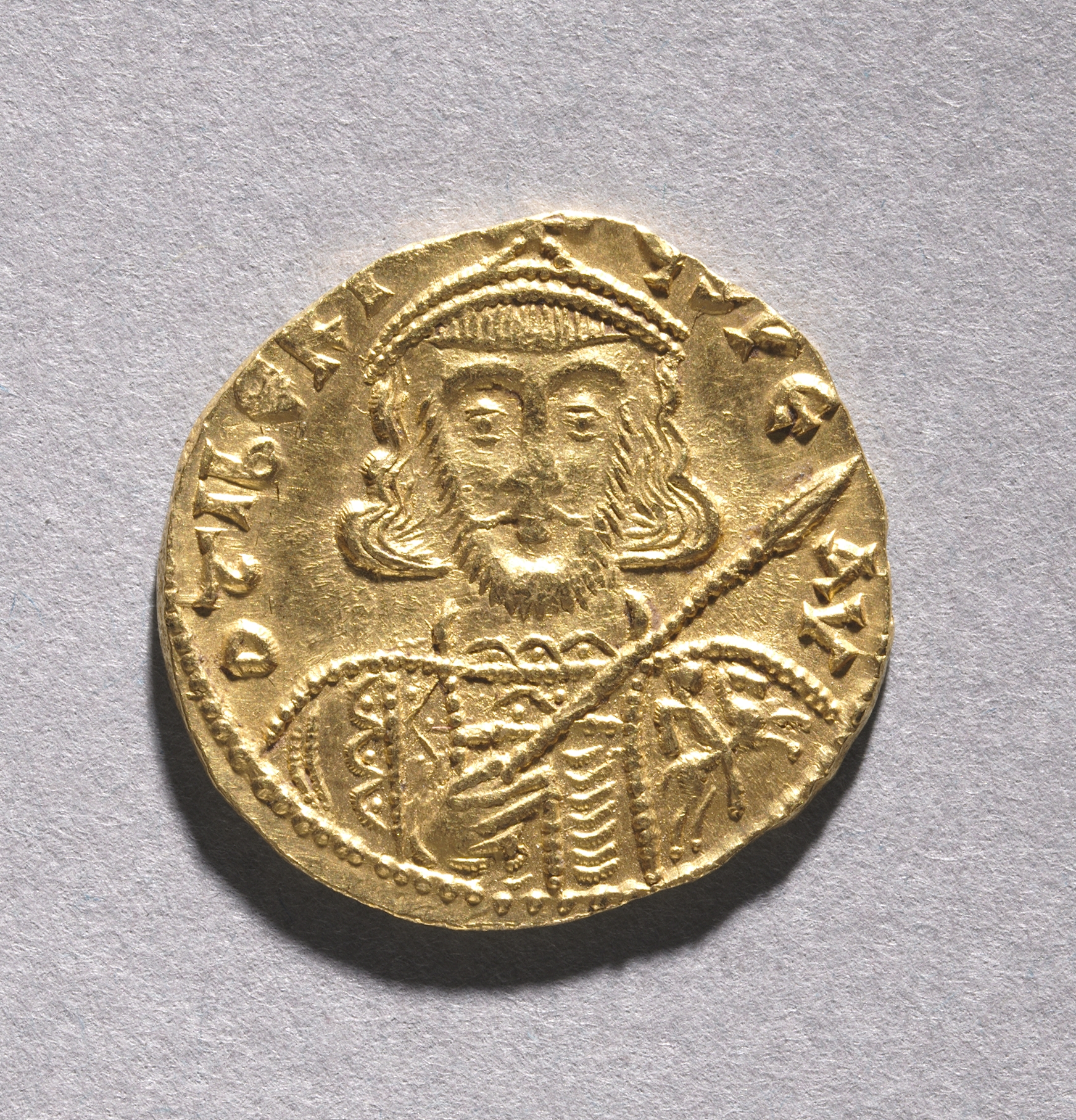 Solidus with Tiberius III Apsimarus (obverse)