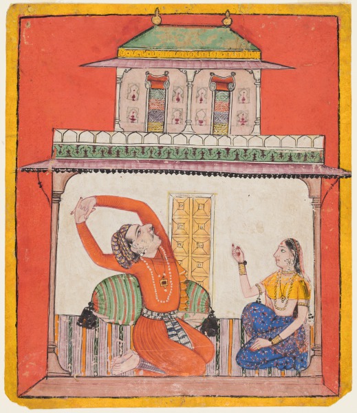 A Couple in Their Chamber in Early Morning: Vighada Ragaputra of Shri, from a Chamba Ragamala