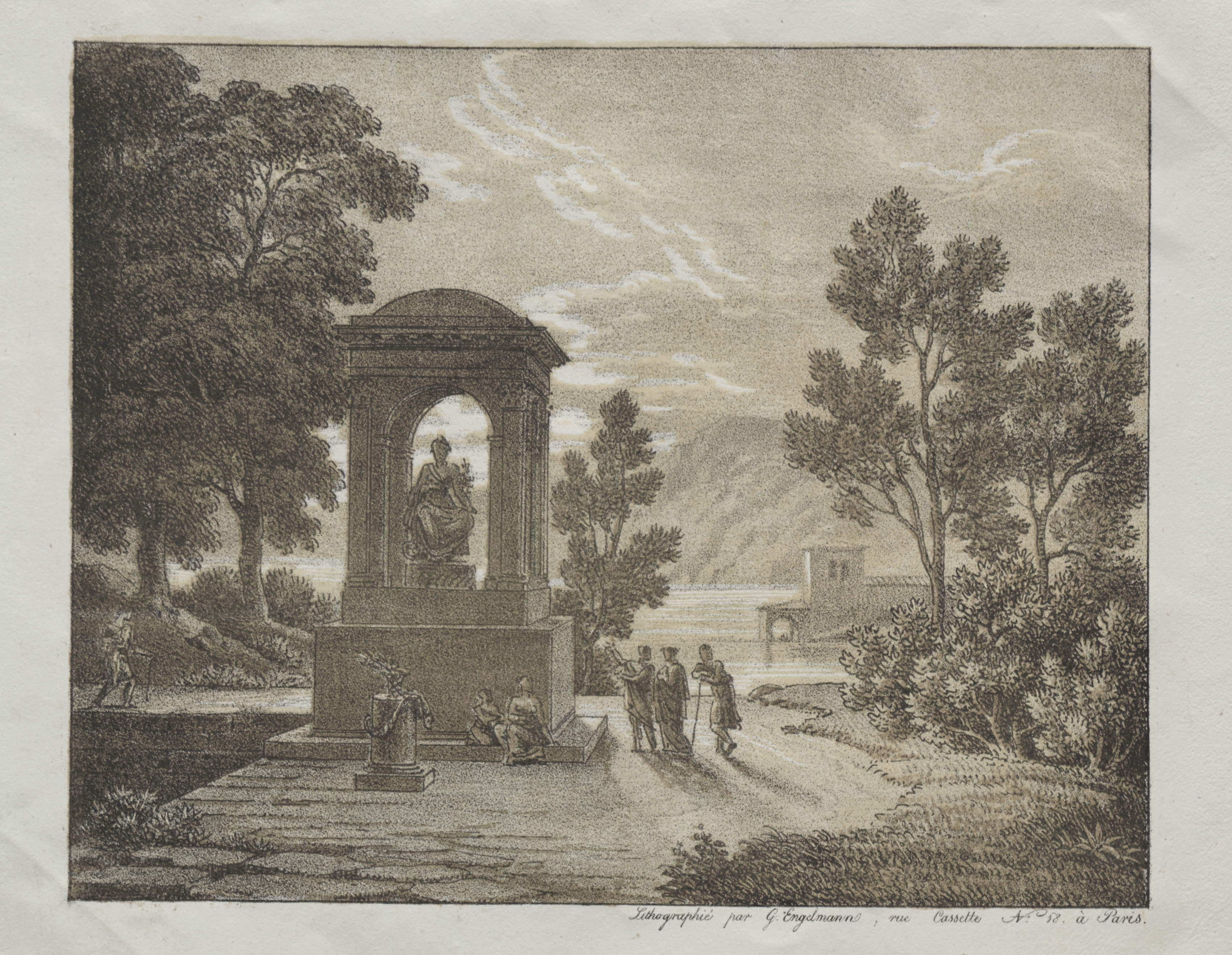 Book of Lithograph Trials using different means of Drawing such as Crayon, Pen, Brush, and Wash:  A Landscape