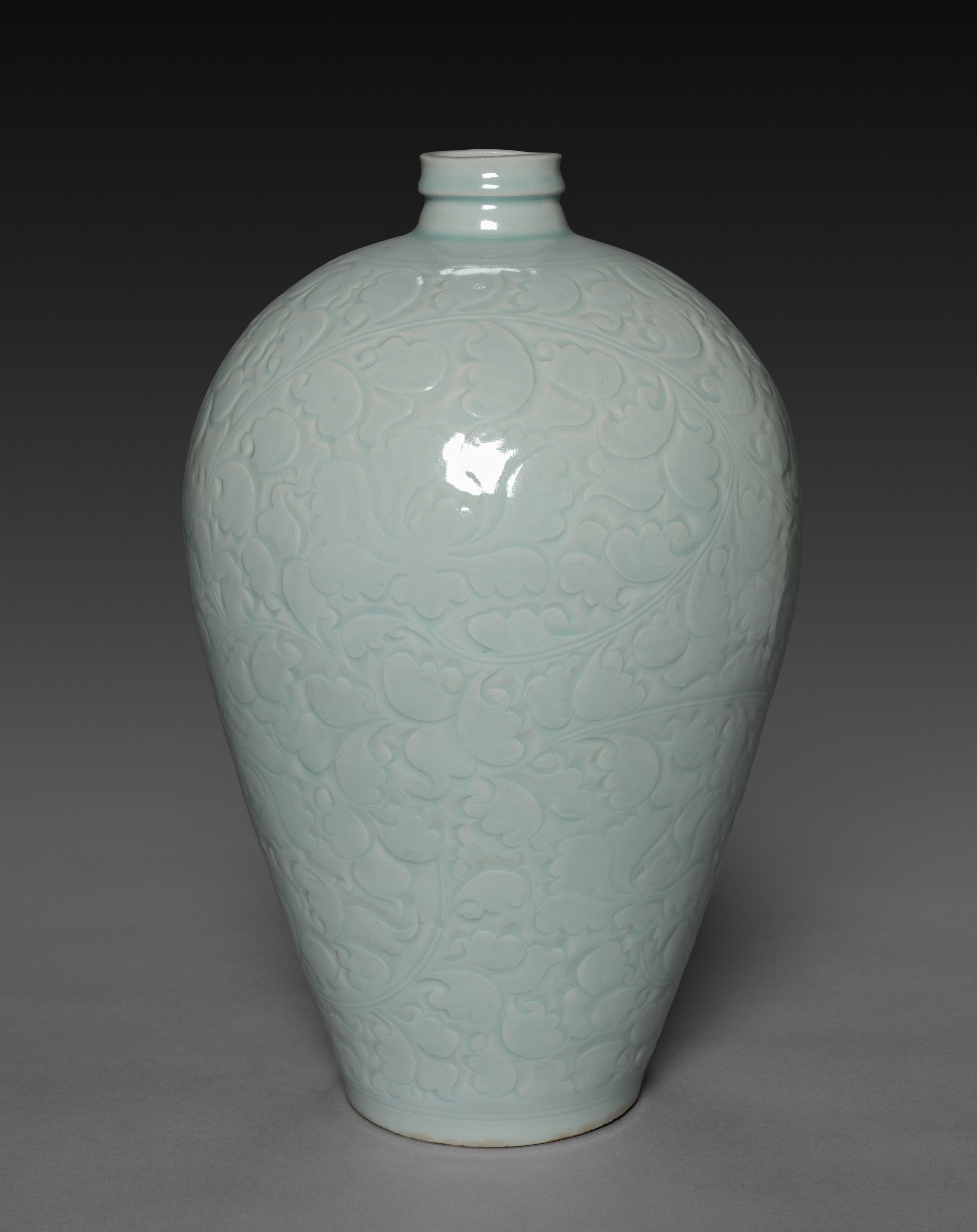 Meiping Vase with Carved Floral Sprays
