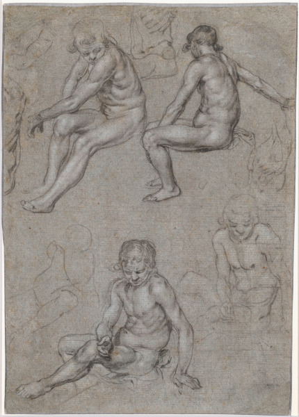 Studies of a Naked Seated Boy