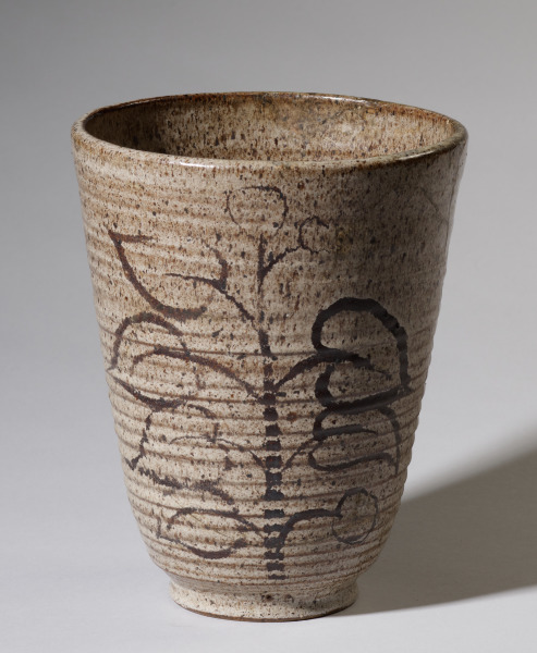 Grey and Brown Stoneware Vase