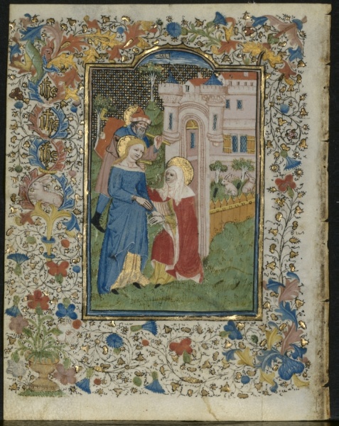 The Visitation: Leaf from a Book of Hours (5 of 6 Excised Leaves)