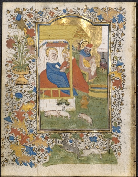 The Nativity: Leaf from a Book of Hours (3 of 6 Excised Leaves)