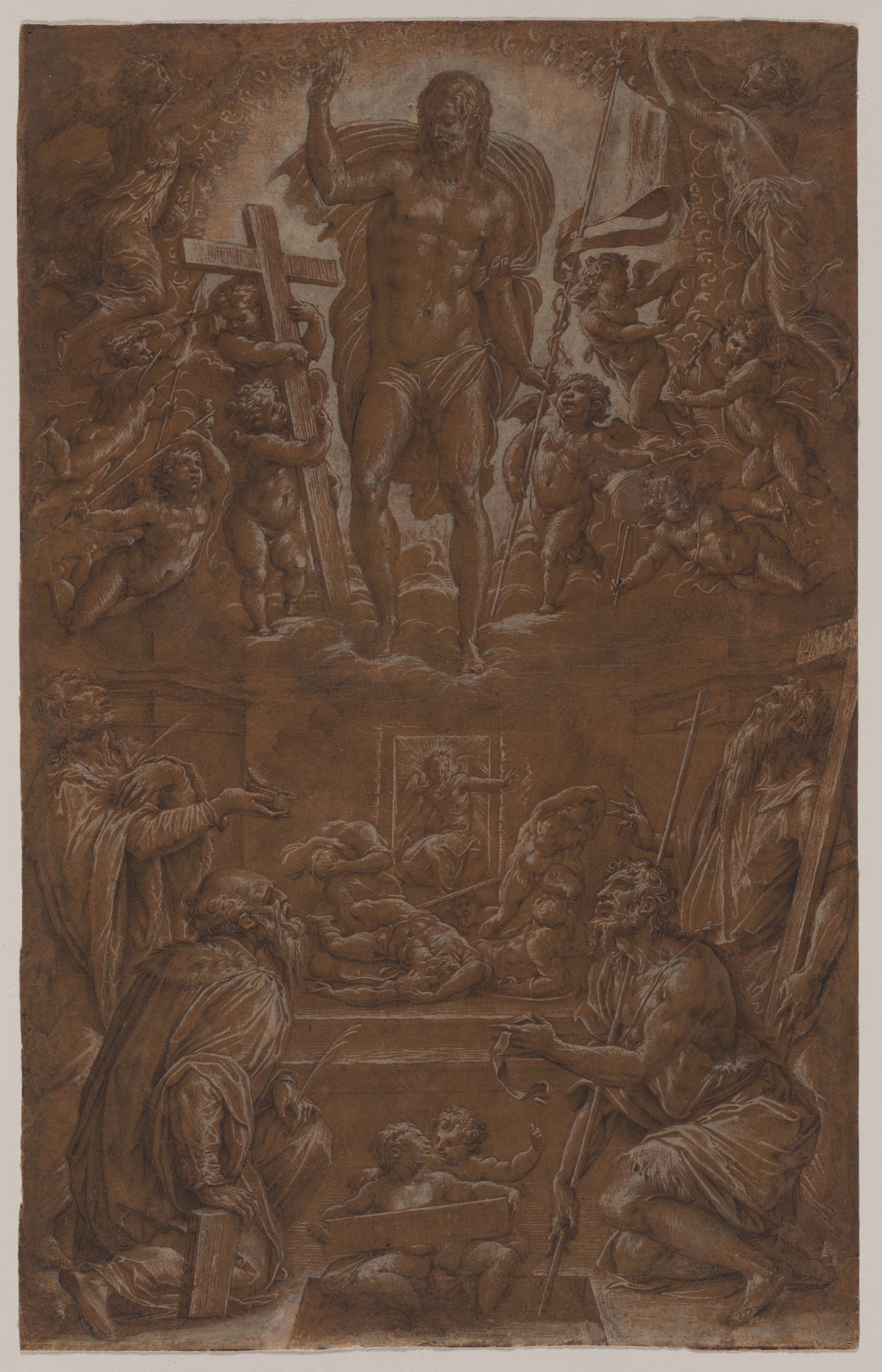 The Risen Christ Adored by Saints and Angels