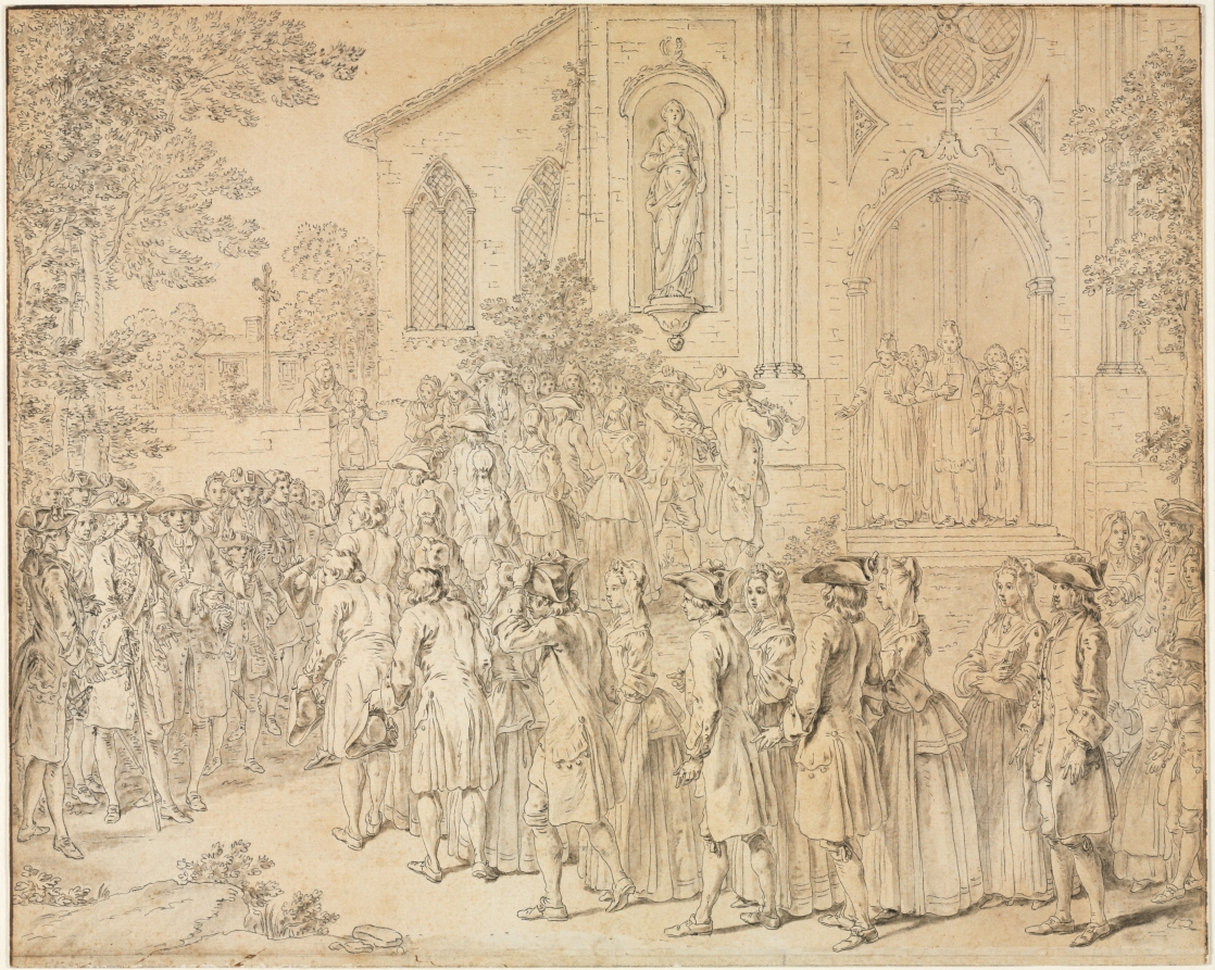 Procession Drawing Simple A Procession Entering a Church | Cleveland Museum of Art