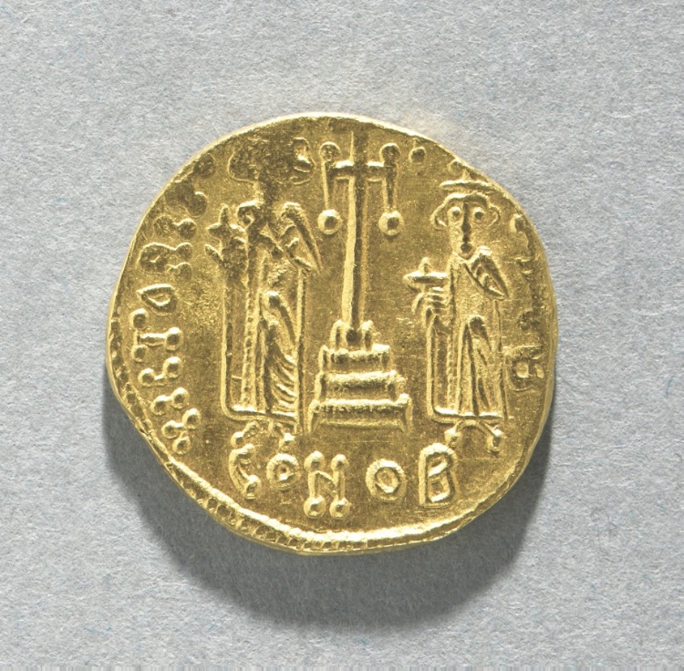 Solidus of Constans II and Constantine IV with a Cross Potent on Three Steps (reverse)